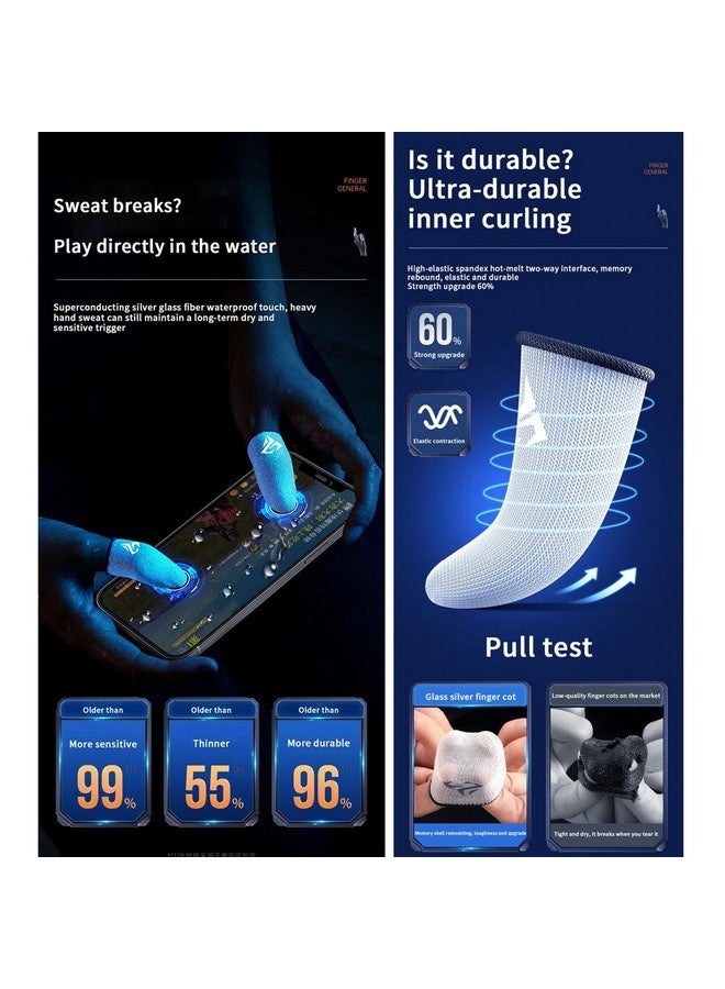 Beauenty 4 Pcs Finger Sleeve Sets for Gaming Mobile Game Controller Thumb Sleeves , Anti-Sweat Breathable Touchscreen Sensitive， Anti-Sweat Breathable, Highly Sensitive Nano-Silver Fiber Material for All Mobile Phone Game - Image 2