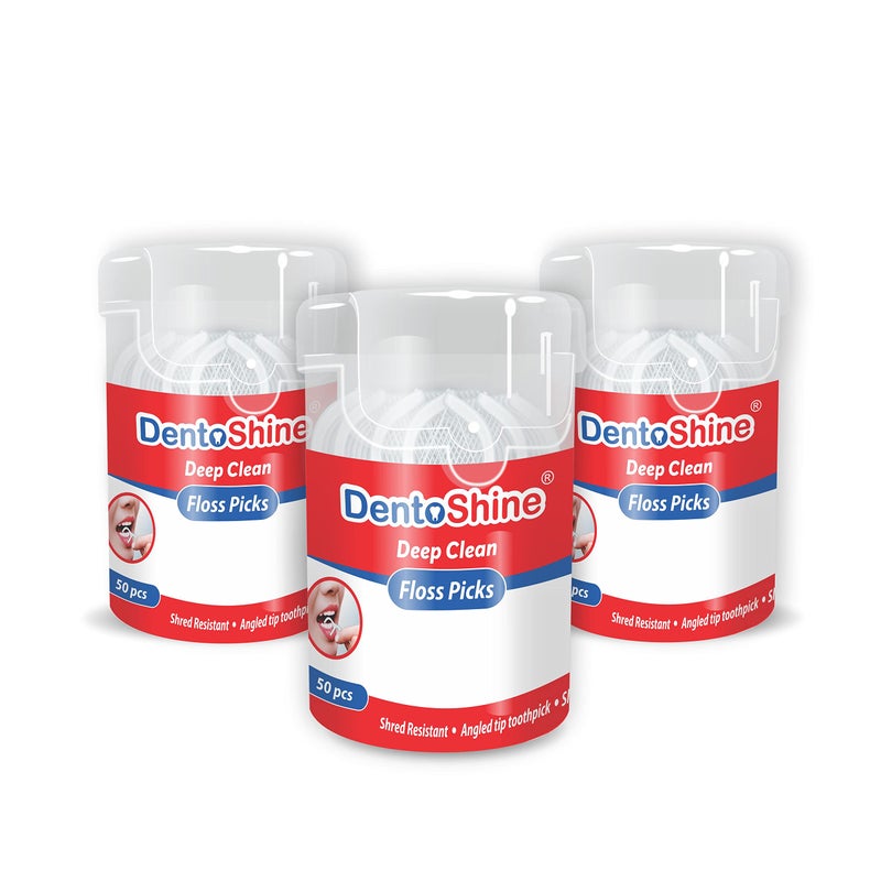 DentoShine Deep Clean Floss Picks - 50 ct CAN (Pack of 3) - Image 1
