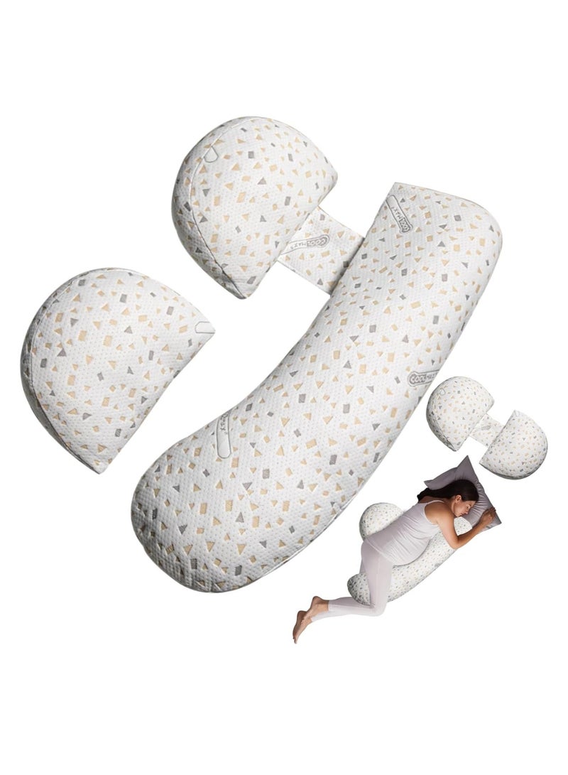 Full Body Pregnancy Pillow Maternity Sleeping Support Tummy Pillows for Back Legs and Belly Women Breastfeeding Soft U-shaped Lumbar Side Sleeper Pregnant Cushion with Washable Cover - Image 1