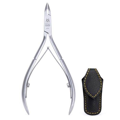 GERMANIKURE Professional Cuticle Nipper in Leather Case Double Sharpened Single Spring Ethically Made in Solingen Germany - Image 2