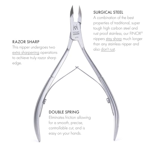 GERMANIKURE Professional Cuticle Nipper in Leather Case Double Sharpened Single Spring Ethically Made in Solingen Germany - Image 5