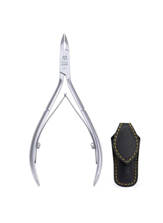 GERMANIKURE Professional Cuticle Nipper in Leather Case Double Sharpened Single Spring Ethically Made in Solingen Germany - Image 1