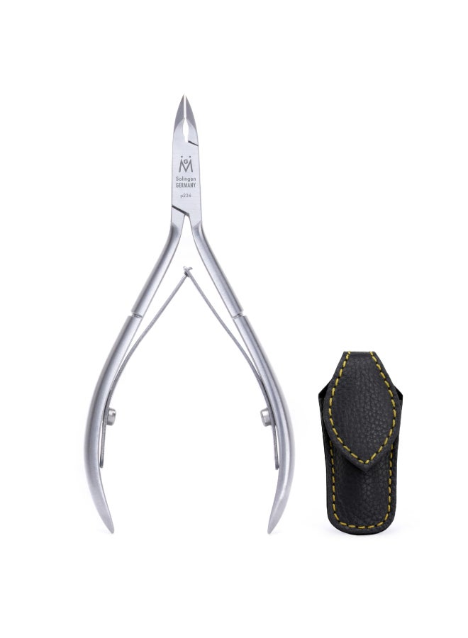 GERMANIKURE Professional Cuticle Nipper in Leather Case Double Sharpened Single Spring Ethically Made in Solingen Germany - Image 3