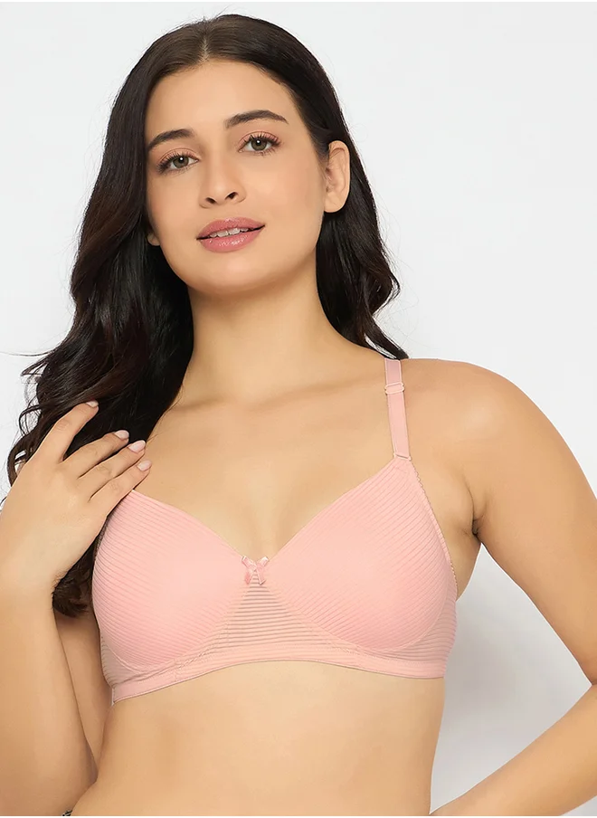 Clovia Multicolor Pack of 3 Padded Non-Wired Full Coverage Self-Striped Bras