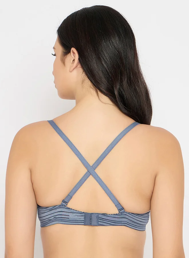 Clovia Multicolor Pack of 3 Padded Non-Wired Full Coverage Self-Striped Bras