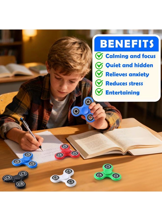 SCIONE Fidget Spinner ADHD Anxiety Toys 5 Pack Stress Relief Reducer Spin for Adults Children Autism Fidgets Best EDC Hand Spinners Bearing Trispinner Finger Toy Focus Fidgeting Restless Tri-Spinner SCIONE - Image 4