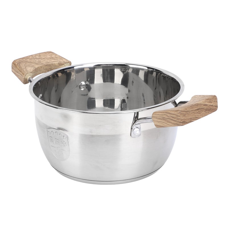 Thick 304 Stainless Steel Stock Pot with Glass Lid Multi Purpose Soup Pot Cooking Pot Cookware 2 Handles Gas Induction Cooker Compatible 20cm / 7.9in - Image 4