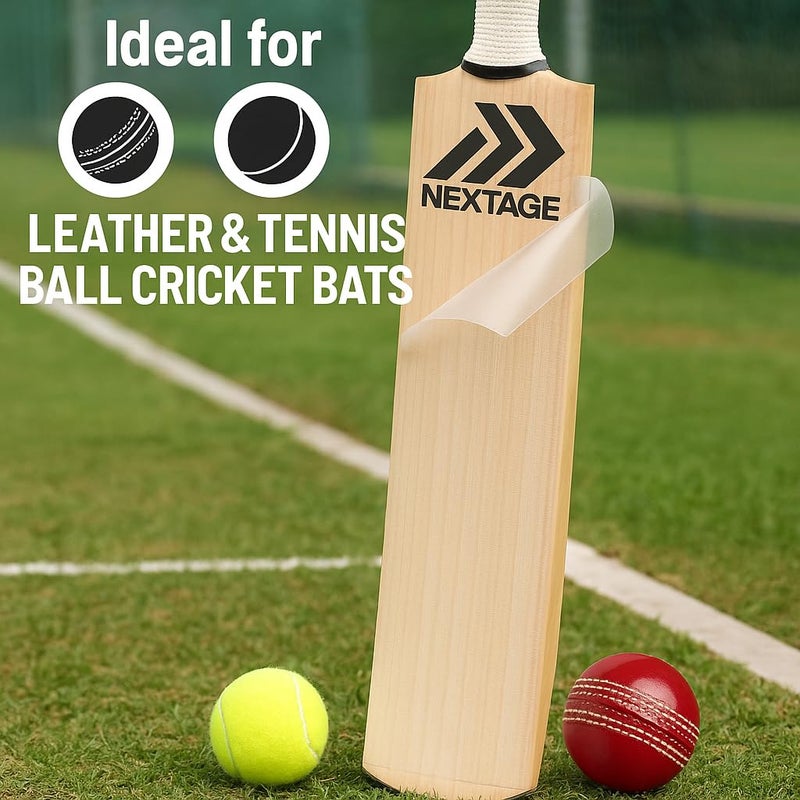 Nextage Cricket Bat Scuff Sheet (15cm x 36cm) – Transparent, Durable & Waterproof Protective Cover, Anti-Scratch & Anti-Scuff Tape for Leather & Tennis Ball Cricket, Bat Protection Film (2) - Image 3