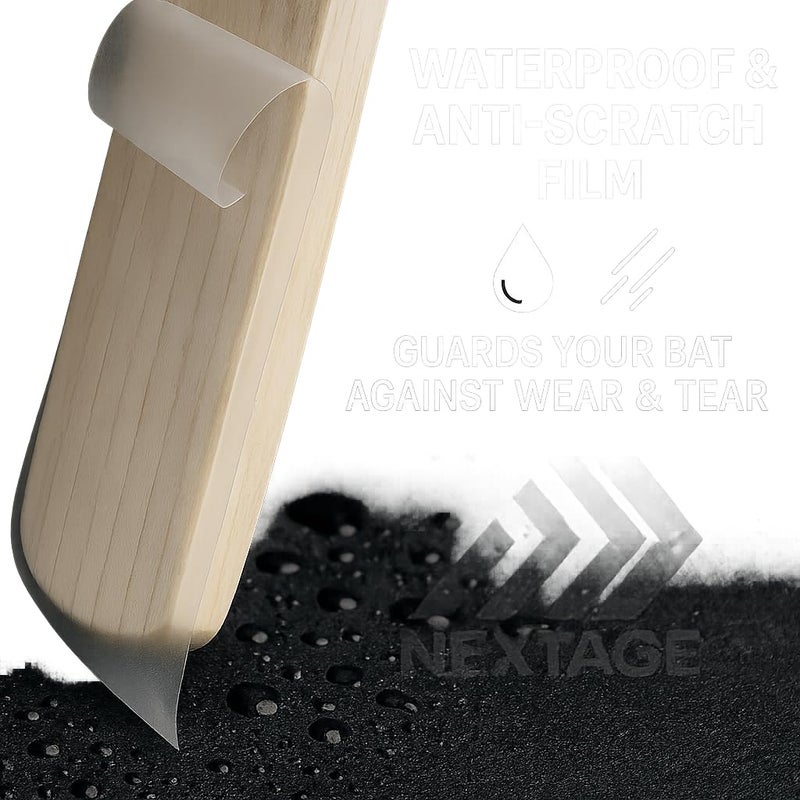 Nextage Cricket Bat Scuff Sheet (15cm x 36cm) – Transparent, Durable & Waterproof Protective Cover, Anti-Scratch & Anti-Scuff Tape for Leather & Tennis Ball Cricket, Bat Protection Film (2) - Image 2