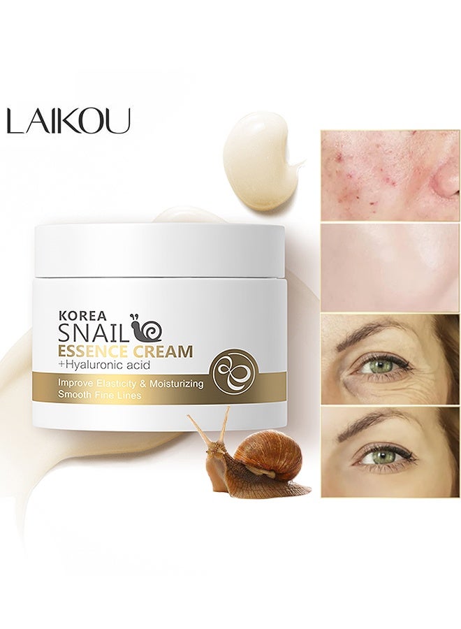 لايكو كريم كوريا Snail Essence ، كريم ترطيب لإزالة ندبات حب الشباب ، يحسن البشرة المضادة للشيخوخة وإزالة التجاعيد وكريم التبييض 25 جرام - Image 1