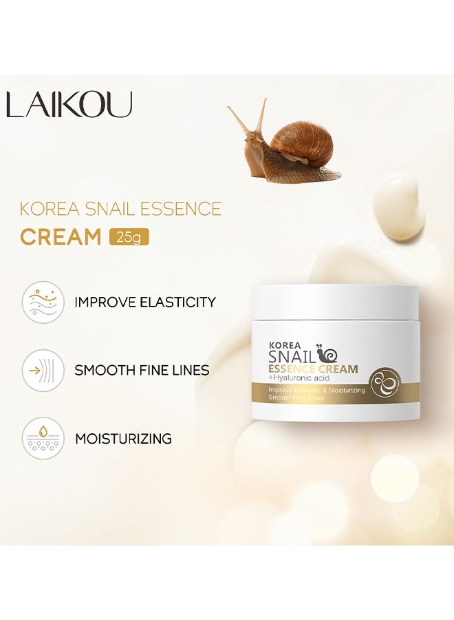 لايكو كريم كوريا Snail Essence ، كريم ترطيب لإزالة ندبات حب الشباب ، يحسن البشرة المضادة للشيخوخة وإزالة التجاعيد وكريم التبييض 25 جرام - Image 2