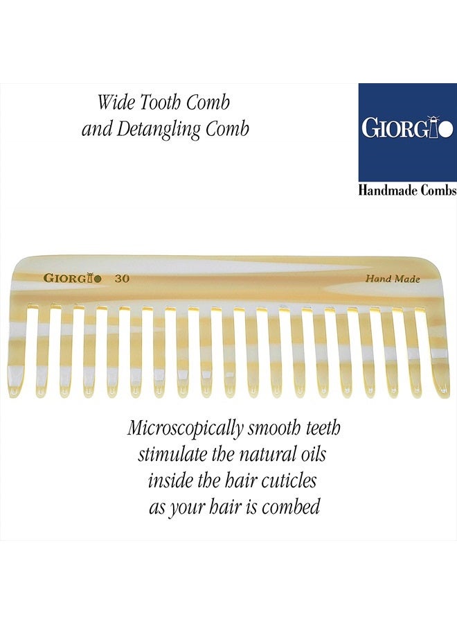 Giorgio G30 Large 5.75 Inch Hair Detangling Comb, Wide Teeth for Thick Curly Wavy Hair. Long Hair Detangler Comb For Wet and Dry. Handmade of Cellulose, Saw-Cut, Hand Polished, Ivory 2 Pack - Image 5