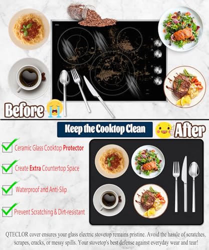QTECLOR Stove Top Covers, Extra Large Stove Top Cover for Electric, Anti-Slip Waterproof Mat for Glass Stove Top Protector Flat Top Oven Cover Mat Multipurpose Foldable Cooktop Cover, QTE-2023 - Image 2