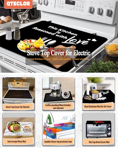 QTECLOR Stove Top Covers, Extra Large Stove Top Cover for Electric, Anti-Slip Waterproof Mat for Glass Stove Top Protector Flat Top Oven Cover Mat Multipurpose Foldable Cooktop Cover, QTE-2023 - Image 5