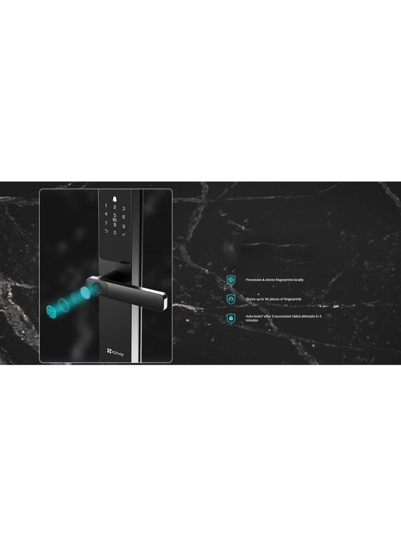 EZVIZ Smart Door Lock With Fingerprint, Black, DL05 - Image 3