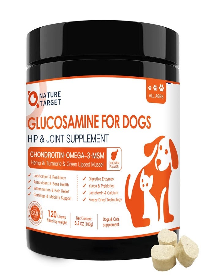NATURE TARGET Glucosamine for Dogs, Hip and Joint Supplement, 120 Bites - Image 1