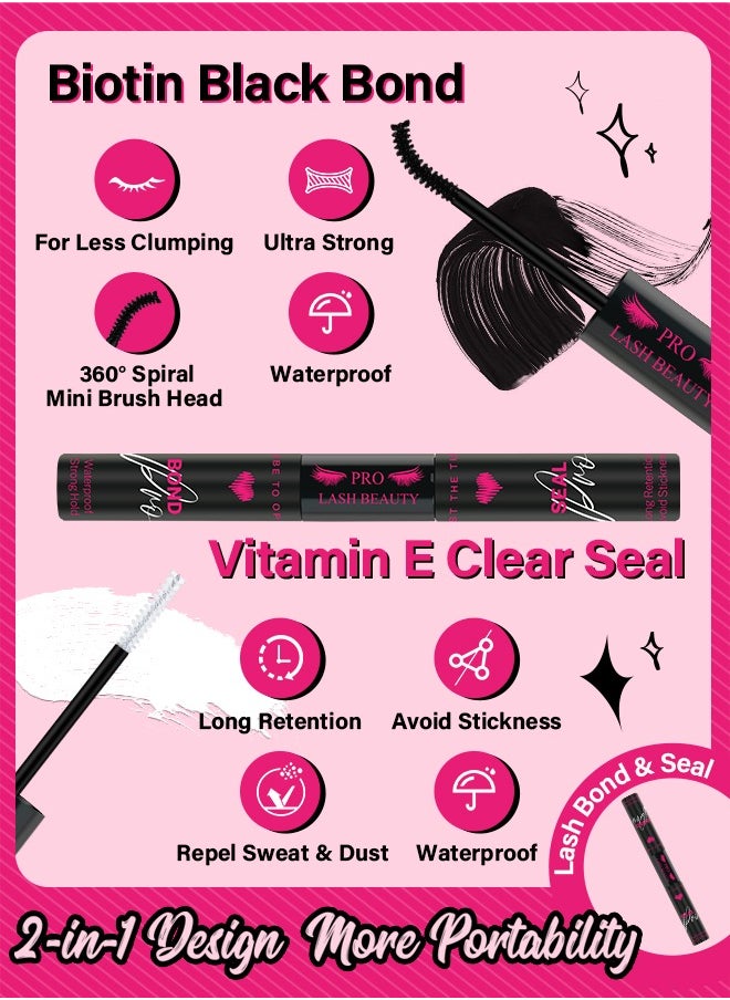 PRO LASHBEAUTY - Lash Extension Kit with 168 Pcs Cluster Lashes Bond and Seal Eyelash Applictor Lash Remover for Beginner(Tender+Glitter Kit) - Image 1