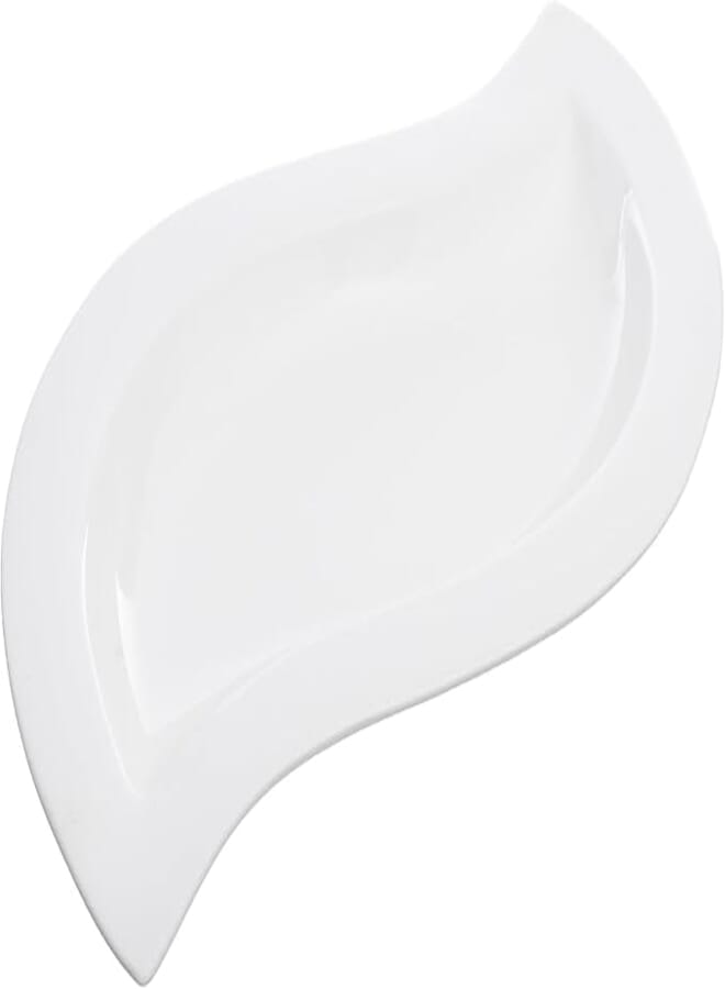 Rosa Porcelain Leaf Service Dish, 41 cm Size