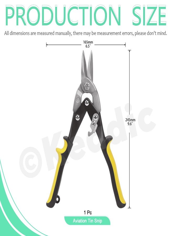 كياديك مقص طيران مستقيم من Keadic، قطعة واحدة، مقاس 10 بوصات، سعة قطع 1 3/8 بوصة، مصنوع من فولاذ الكروم الفاناديوم، للألمنيوم والصفائح المعدنية والأرضيات والبلاستيك - Image 2