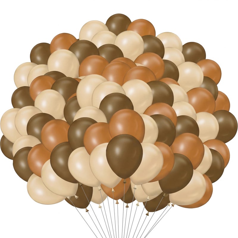 Chalyna 120 Pcs 5 Inch Brown Balloons Mini Latex Balloons for Balloon Garland Arch Coffee Caramel Apricot Balloon for Baby Shower Western Cow Party DecorationsCaramel Coffee Apricot - Image 3