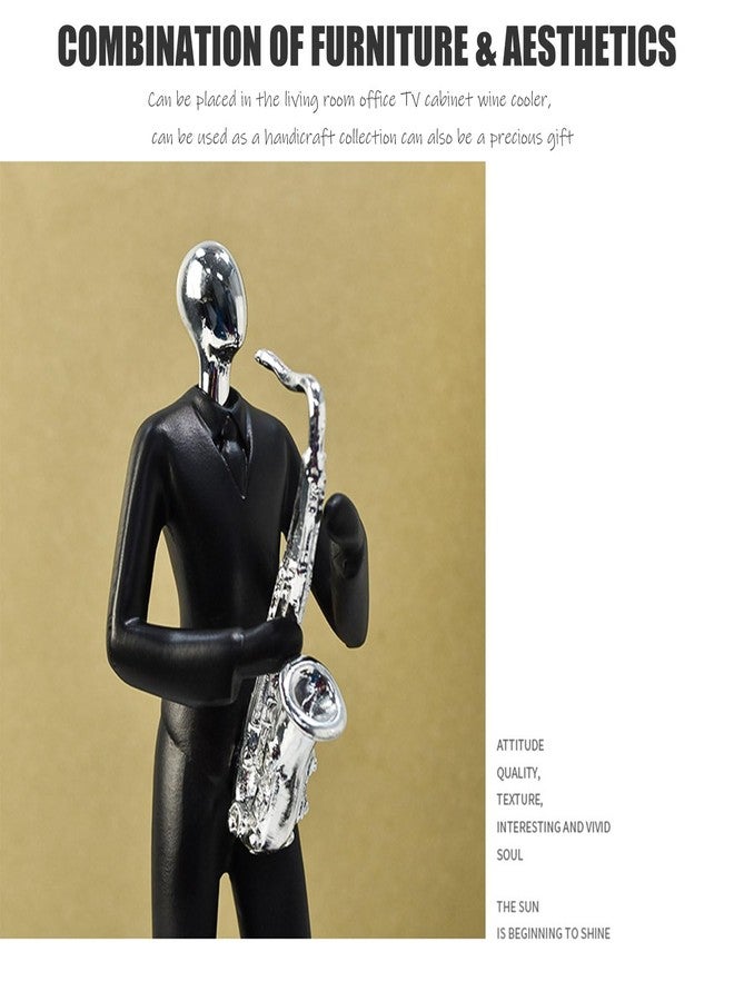 LSBDJDL Music Decoration Figurine Guitarist Statue Singer Saxophone Modern Sculpture Home Housewarming Gift (Saxophonist), L6.1*W2.9*H10.6in - Image 4