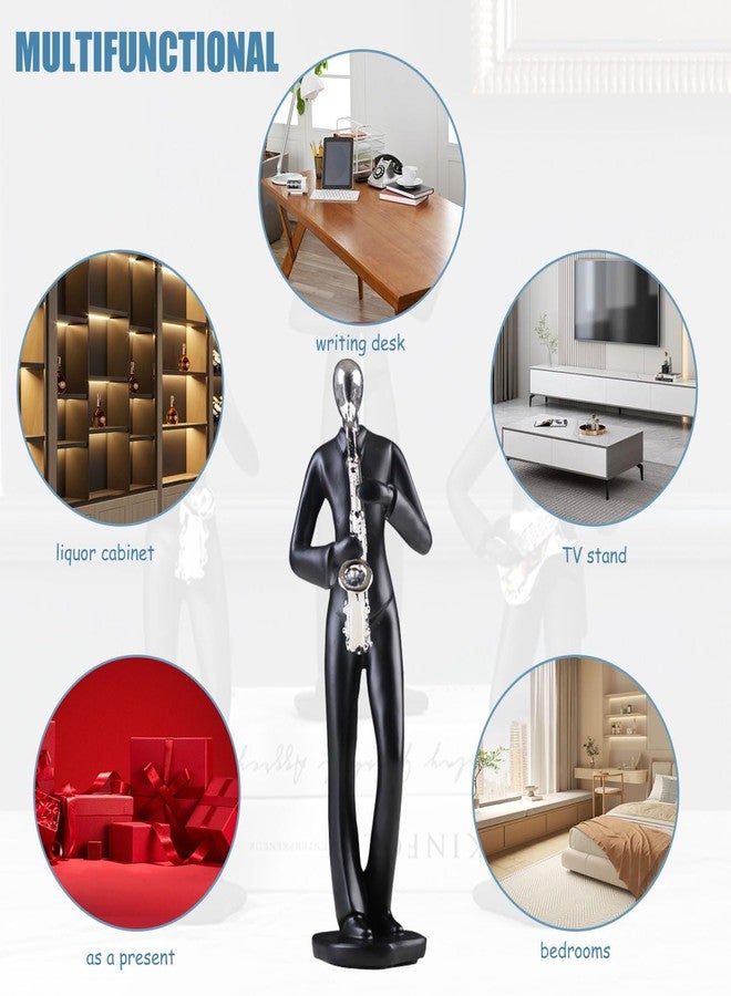 LSBDJDL Music Decoration Figurine Guitarist Statue Singer Saxophone Modern Sculpture Home Housewarming Gift (Saxophonist), L6.1*W2.9*H10.6in - Image 2