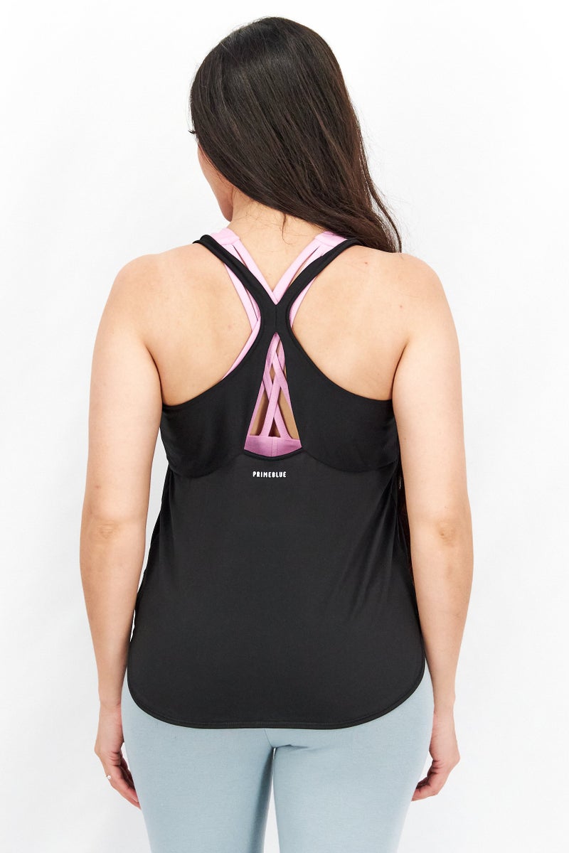 Adidas Women Sportswear Fit Sleeveless Training Tank Top, Black - Image 3