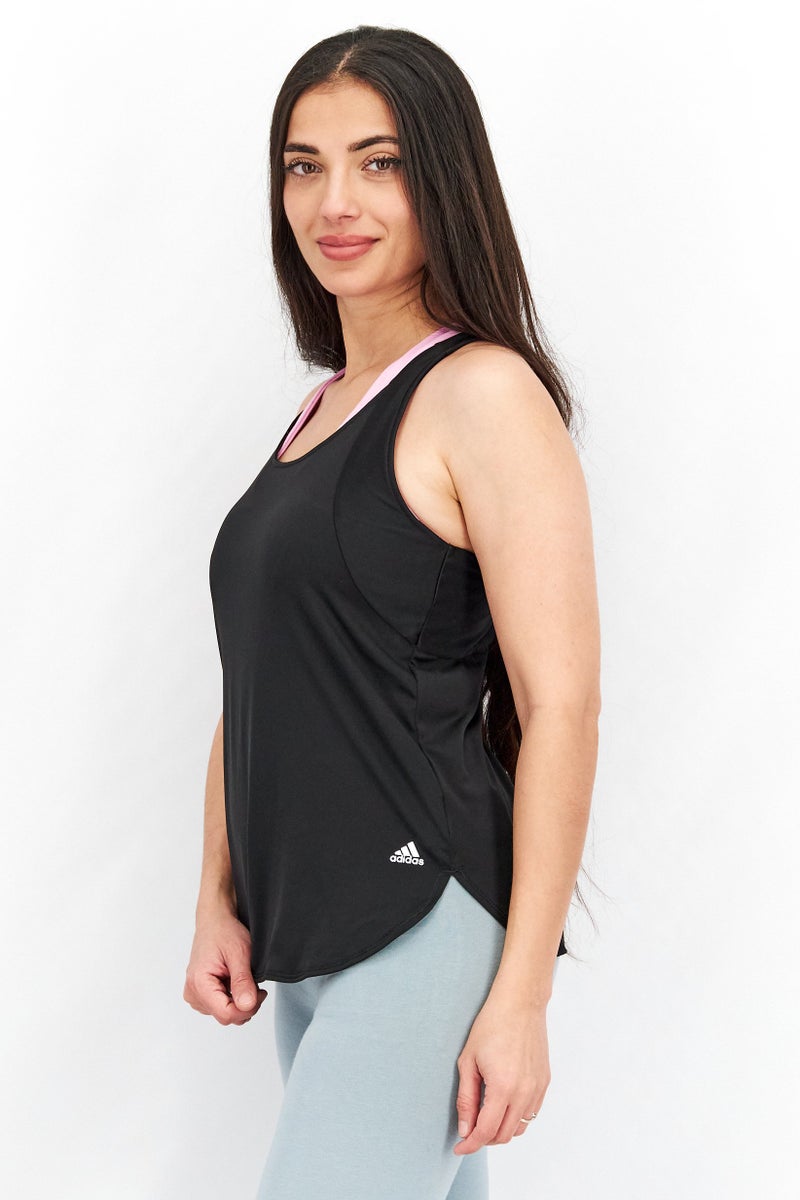 Adidas Women Sportswear Fit Sleeveless Training Tank Top, Black - Image 2