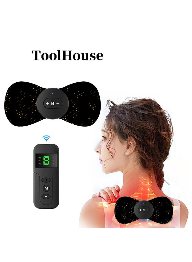 Remote Control Electric Neck Massager Mini EMS Massager Relieve Neck Shoulder Back Waist Pressure 6 Modes and 10 Levels of Intensity - Image 1