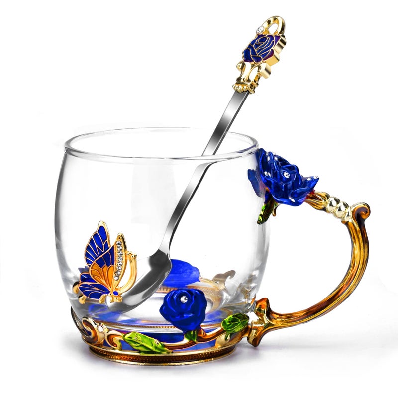 OEAGO Unique Gifts for Women Mom Coffee Mugs Gifts for Women Birthday Unique Blue Tea Cup Gifts for Women Who Have Everything Womens Gifts for Christmas - Image 1