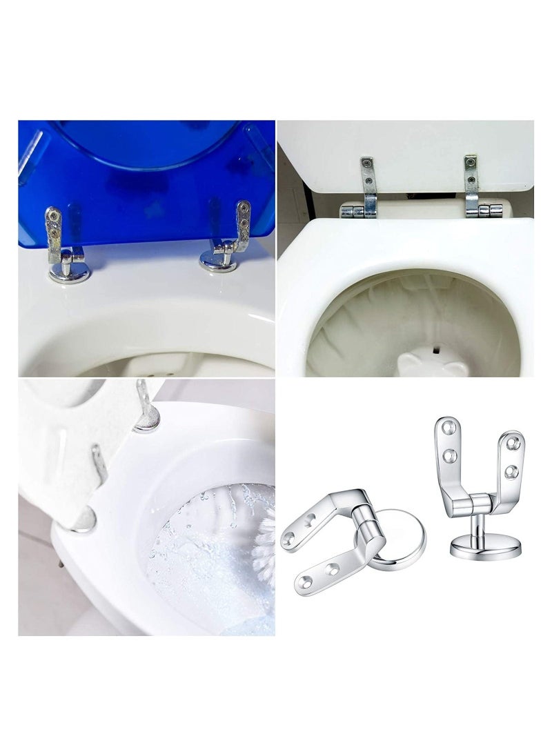 Toilet Seat Fittings Zinc Alloy Toilet Seat Hinges Replacement Hinge with Fittings and Repair Parts Chrome Finished Toilet Seat Hinge Fixings for Most Wooden Resin MDF Toilet Seat - Image 4