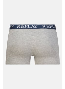 Replay Men 2 Pack Brand Logo Boxer Brief, Grey  - Image 2
