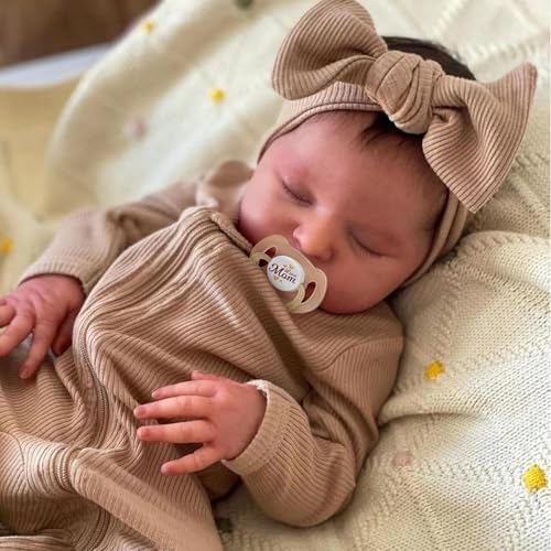 ADFO Real Life Reborn Baby Dolls Girl 20 Inches Realistic Baby Doll Soft Vinyl Sleeping Newborn Baby Dolls with Feeding Accessories for Kids Ages 3 - Image 5