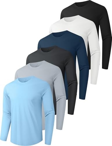 OYGSieg Mens UPF 50 UV Sun Protection Long Sleeve Shirt Rash Guard for Men Quick Dry Breathable Gym Shirt for Fishing Running SetD XL - Image 1