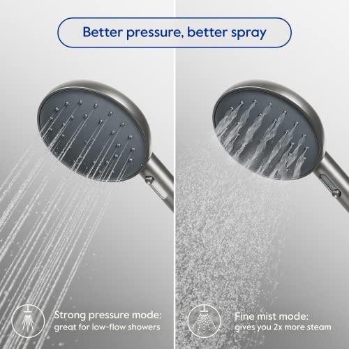 hai Smart Shower Head, Bluetooth Handheld Water Saving Showerhead with Adjustable High Pressure to Spa-Like Mist, Stainless Steel, Easy Installation, Customizable LED Lights, Persimmon, 1.8 GPM - Image 2