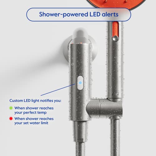 hai Smart Shower Head, Bluetooth Handheld Water Saving Showerhead with Adjustable High Pressure to Spa-Like Mist, Stainless Steel, Easy Installation, Customizable LED Lights, Persimmon, 1.8 GPM - Image 3