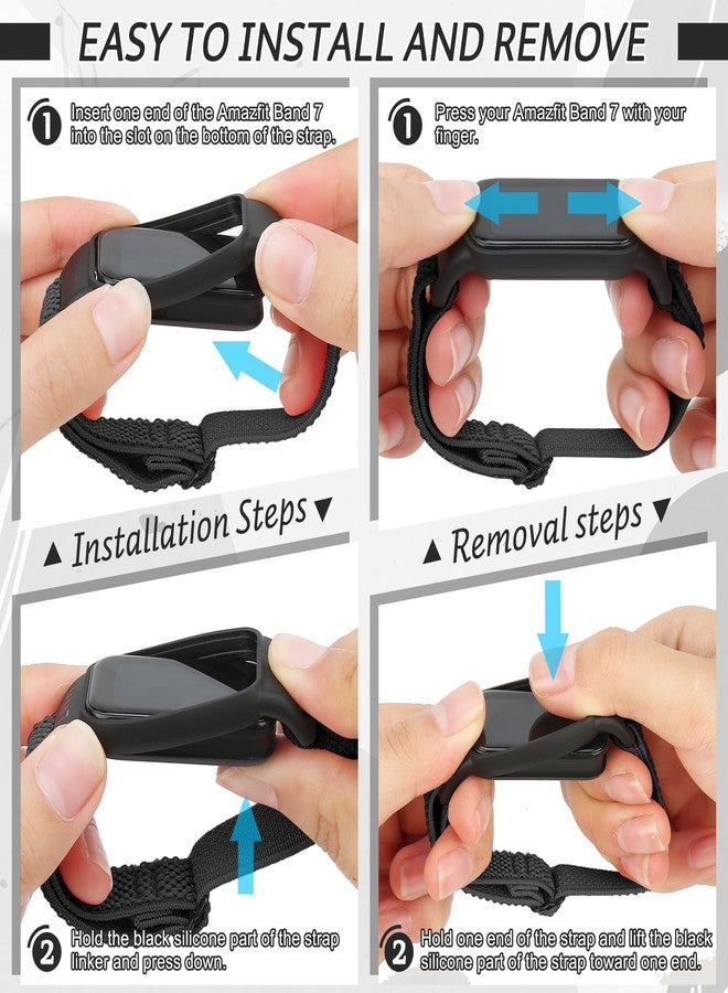 TumpCez Solo Loop Elastic Nylon Bands Only Compatible with Amazfit Band 7 Straps,Soft Adjustable Stretchy Sport Replacement Strap for Amazfit Band 7 for Men Women - Image 3