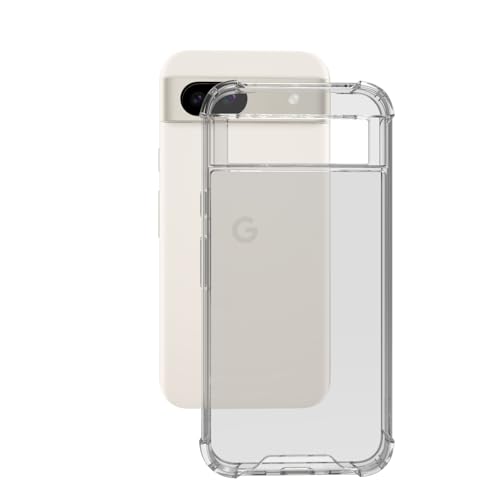 RIGGEAR Shockproof Clear Hybrid Airbag Armor Back Cover Case for Google Pixel 8a (Transparent PC with TPU Bumper) - Image 4