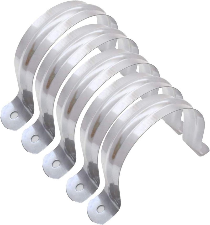 SDY 6 Pcs 4inch Rigid Pipe Strap,Two Hole Stainless Steel Strap U Bracket, Widened Tube Strap Tension Clip Assortment Kit Heavy Duty Pipe Clamp（110mm） - Image 1