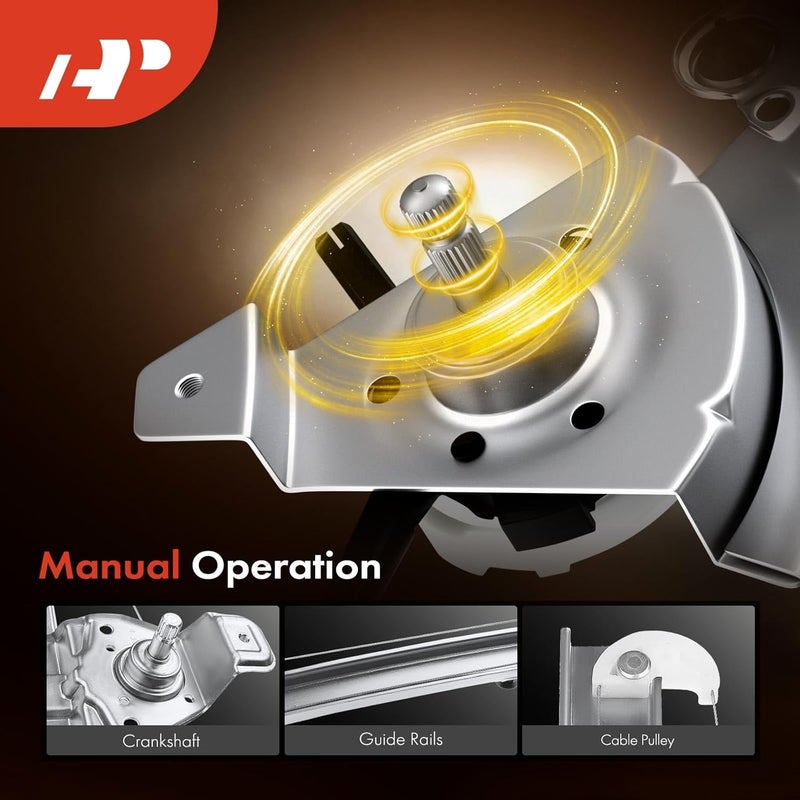 A-Premium Manual Window Regulator for Chevrolet Silverado GMC Sierra 1500 2500 3500 HD 07-13 Rear Left Driver Side - Image 4