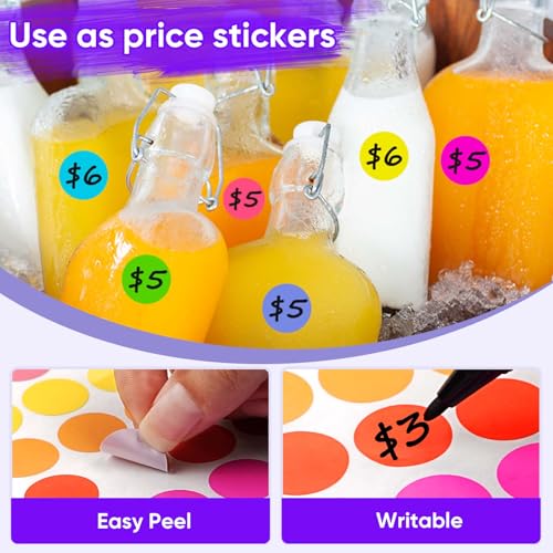Zacool 1400 PCS Color Coding Labels Circle Dot Stickers,Round Color Coding Labels Sticky Dots Labels Stickers 10 Color Style Colored Dot Stickers for Toddlers Office Student Classroom Papers - Image 5