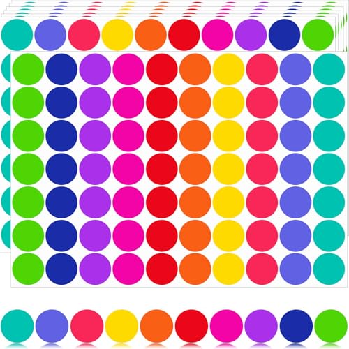 Zacool 1400 PCS Color Coding Labels Circle Dot Stickers,Round Color Coding Labels Sticky Dots Labels Stickers 10 Color Style Colored Dot Stickers for Toddlers Office Student Classroom Papers - Image 1
