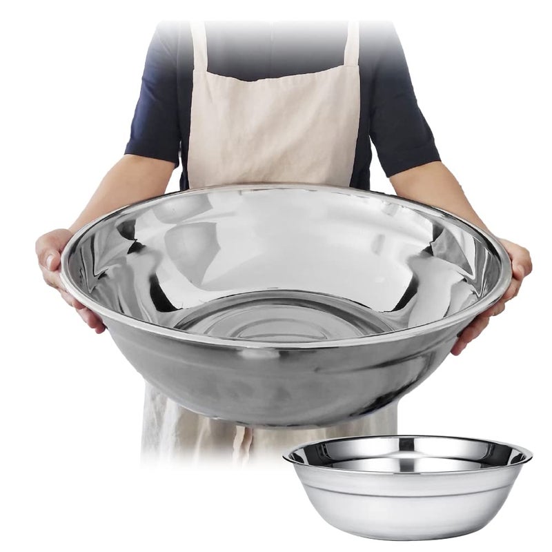 وعاء ستانلس ستيل كبير الحجم لجميع الأغراض للاستخدام المنزلي والتجاري سعة 16 Qt 15 L مصنوع في كوريا ستانلس ستيل ممتاز لا يتآكل ولا يصدأ للتحضير والخبز والخلط والنقع والتخليل كيمتشي