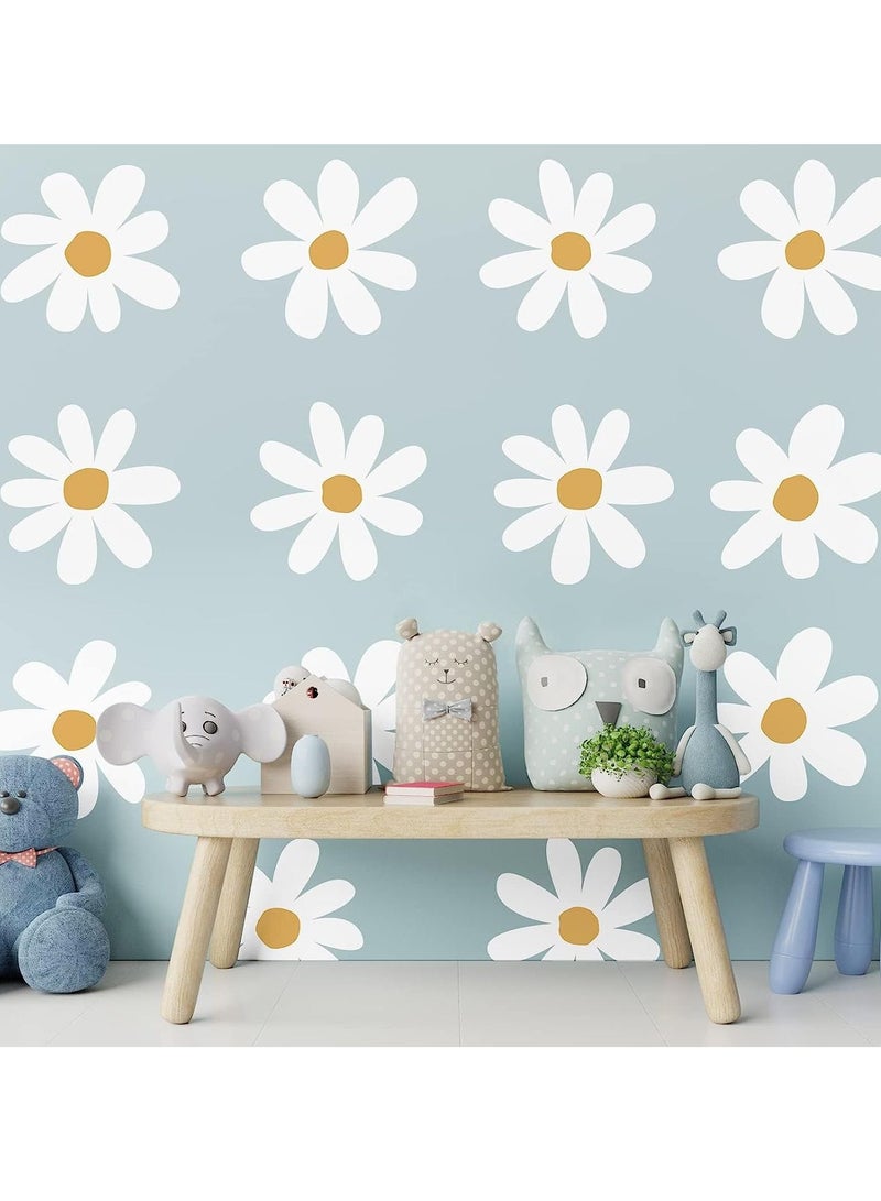 Y&D Wall Decals, 12 Sheets Daisy Decals White, Flower Stickers Big Peel and Stick Floral for Kids Girls Nursery Playroom Bedroom Living Room Decor  - Image 4