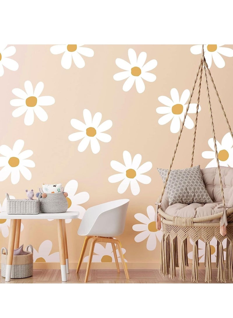 Y&D Wall Decals, 12 Sheets Daisy Decals White, Flower Stickers Big Peel and Stick Floral for Kids Girls Nursery Playroom Bedroom Living Room Decor  - Image 5