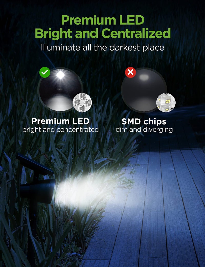 InnoGear Solar Lights for Outside, Outdoor Landscape Spotlight Waterproof Security Lighting Adjustable Auto On/Off for Patio Deck Yard Garden Pool Driveway, Pack of 4 - Image 4
