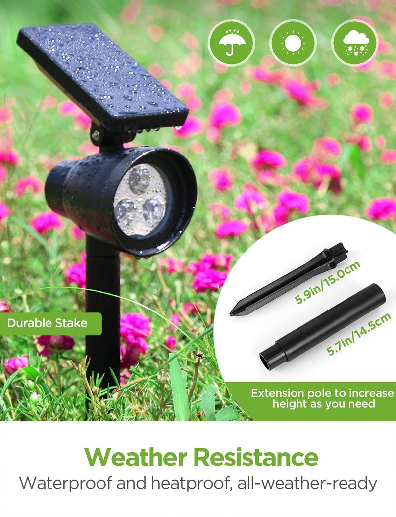 InnoGear Solar Lights for Outside, Outdoor Landscape Spotlight Waterproof Security Lighting Adjustable Auto On/Off for Patio Deck Yard Garden Pool Driveway, Pack of 4 - Image 5
