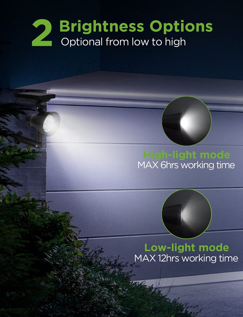 InnoGear Solar Lights for Outside, Outdoor Landscape Spotlight Waterproof Security Lighting Adjustable Auto On/Off for Patio Deck Yard Garden Pool Driveway, Pack of 4 - Image 2