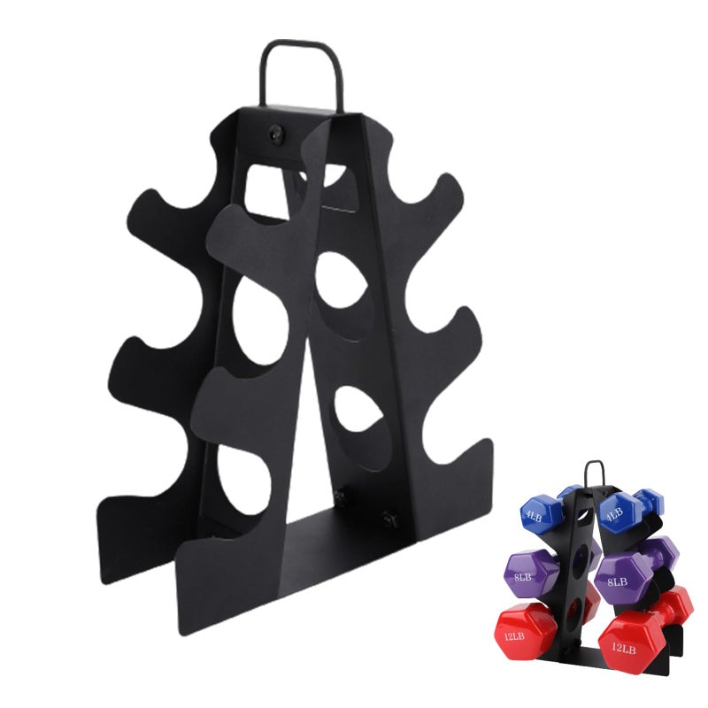 Weight Rack for Dumbbell EXBTOKA 3 Tier Compact AFrame Dumbbell Rack Stand Only Dumbbell Rack with Handle for Home Gym Workout Works for Dumbbells 412 LBS Dumbbells not included
