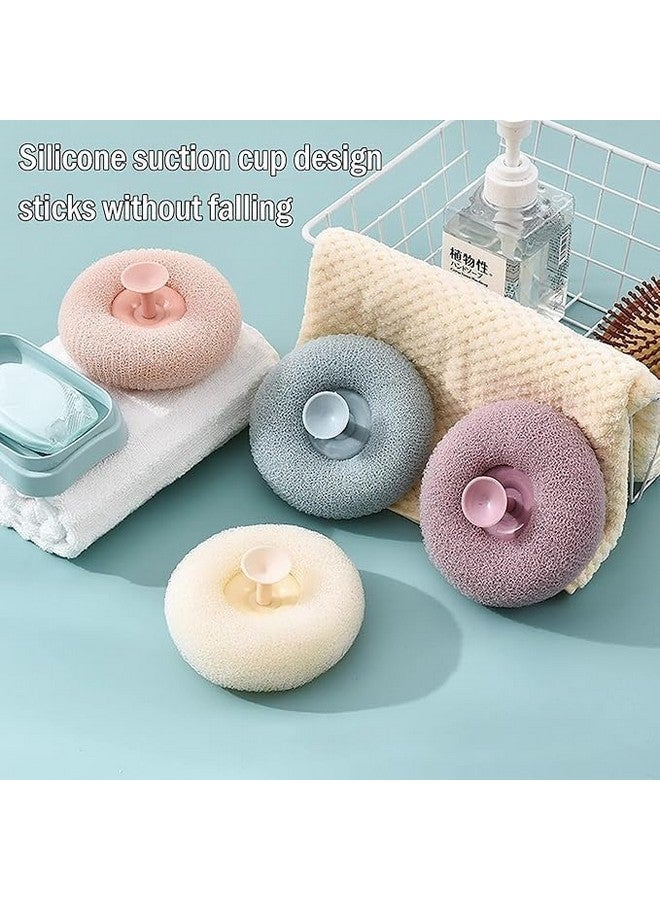 CLICKSWIFT إسفنجة استحمام مقشرة CLICKSWIFT لإزالة الطين والأوساخ للجسم || لوفة رغوية دائرية مقشرة للرجال والنساء والأطفال || فرك فائق النعومة مع كوب شفط 1 قطعة متعددة الألوان - Image 5